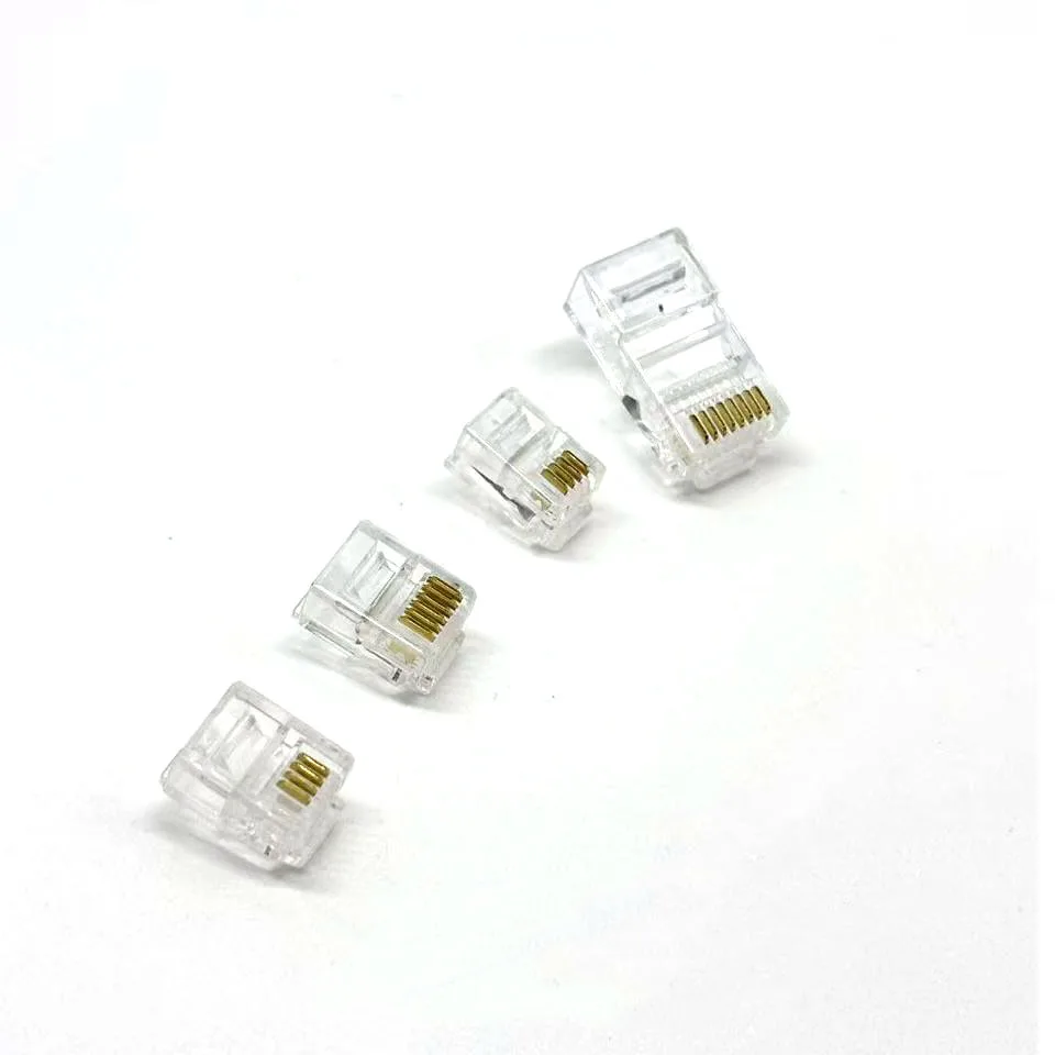 20pcs 4Pin 6Pin 8Pin Cable End Connectors Plugs telephone connector internet connector  RJ11 4P4C  6P4C 6P6C  8P8C Crystal