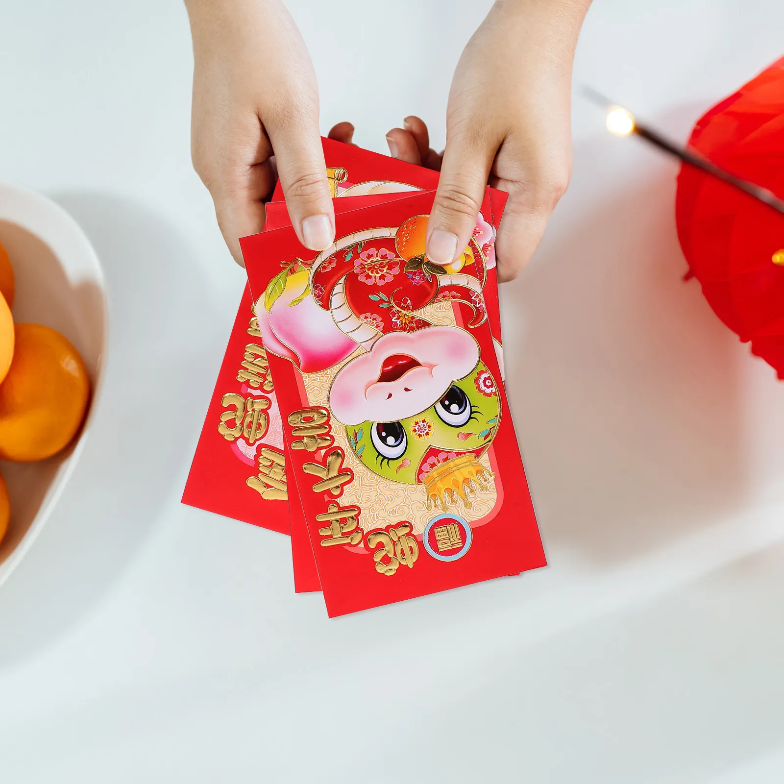 

30Pcs Chinese New Year Red Envelopes Cartoon Snake Zodiac Red Packets Lucky Money Cash Envelopes for Lunar New Year Wedding