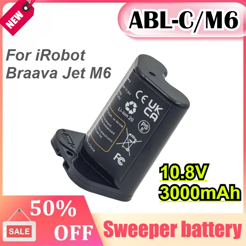 

For iRobot Braava Jet M6 10.8V 3000mAh Rechargeable Li-ion Battery Pack Ultimate Robot Mop model ABL-C/M6