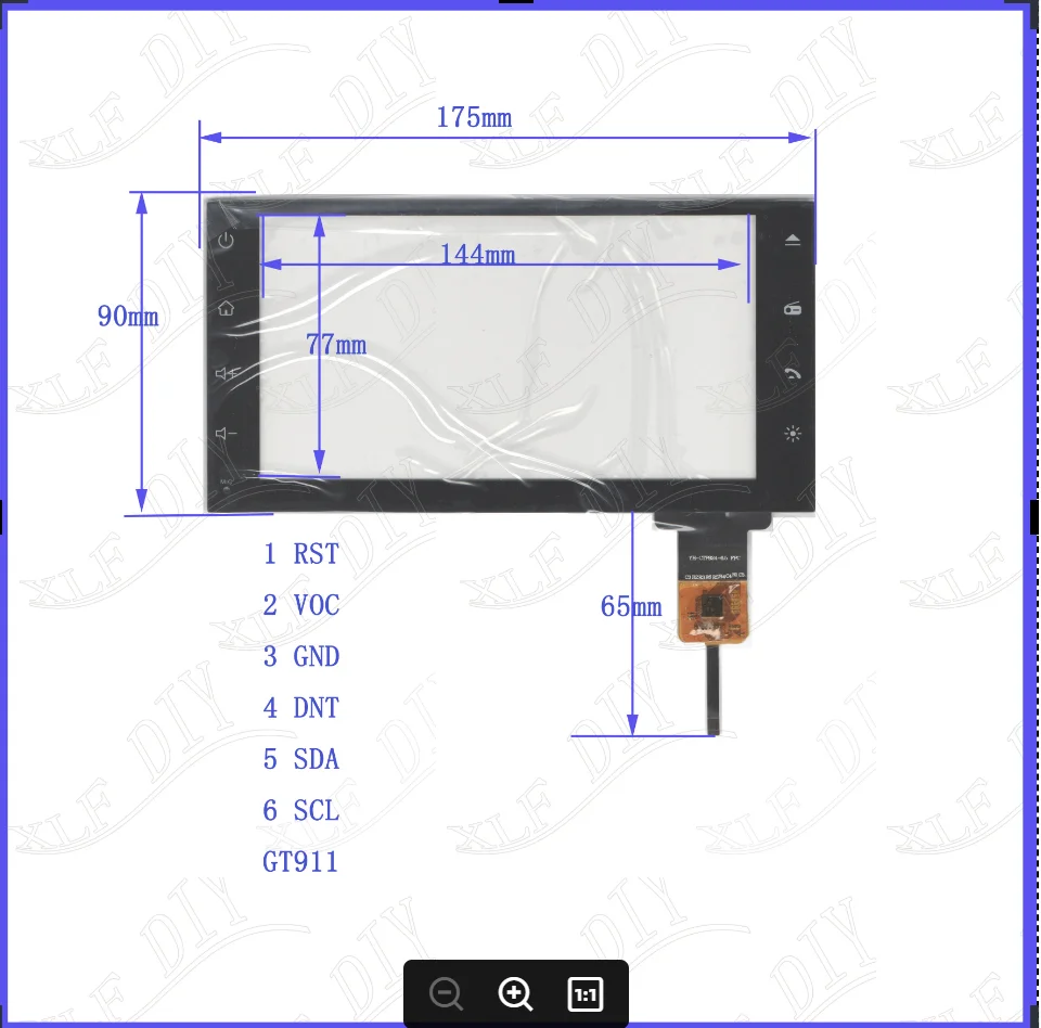 

ZhiYuSun YH-CTP8246.5 inch capacitive touch screen/GT911 6 pin 175*90mm 6 line Resolution cable Car DVD navigation YHCTP8246.