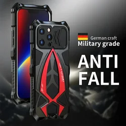 Shockproof Armor Metal Phone Case For iPhone 13 14 15 16 Pro Max Heavy Duty Anti-fall Phone Cover For Samsung S23 S22 S24 Ultra