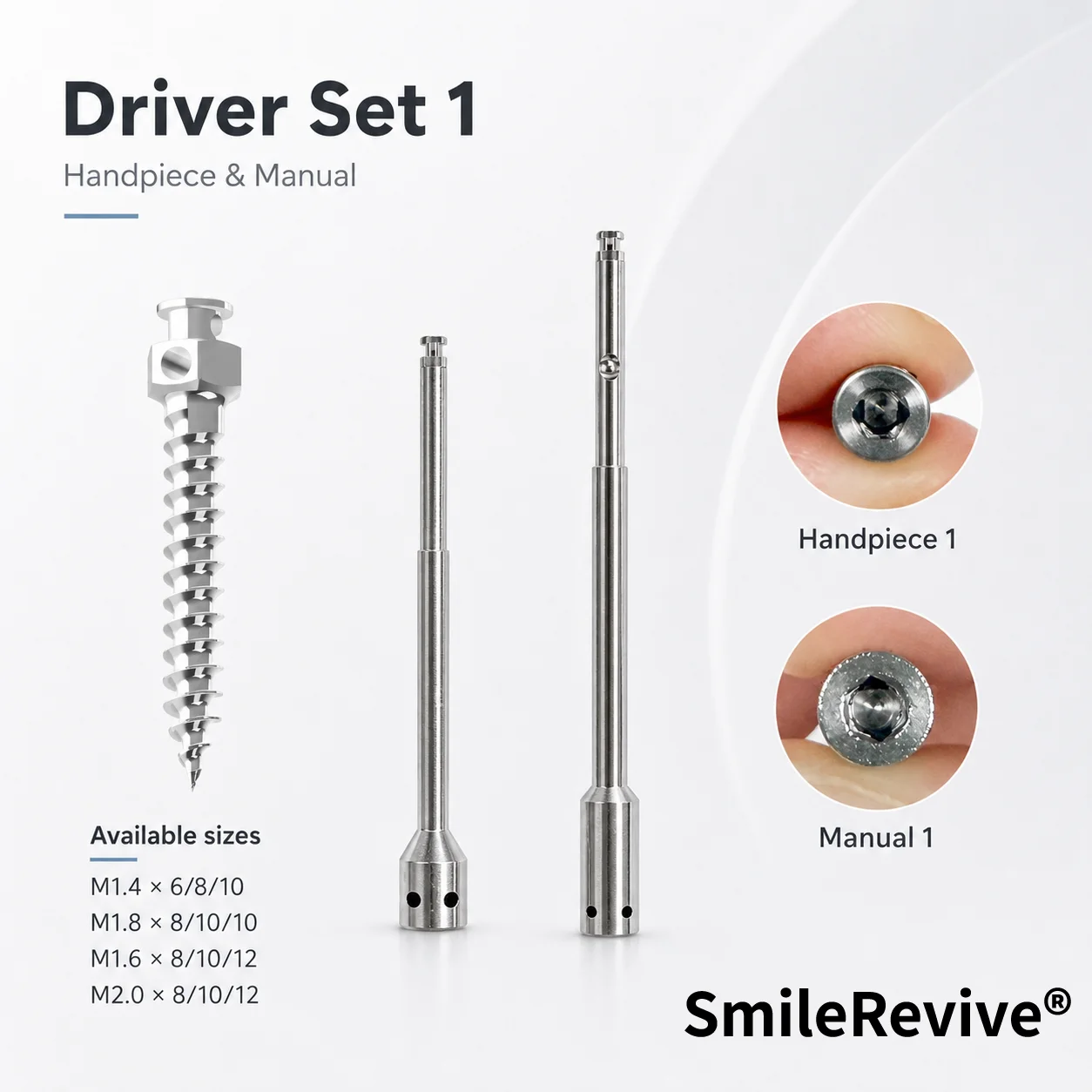 SmileRevive Dental Implant Driver Rod Hex Screwdriver Latch Type Handpiece Chuck Contra Angle Lab Stainless Steel Tool