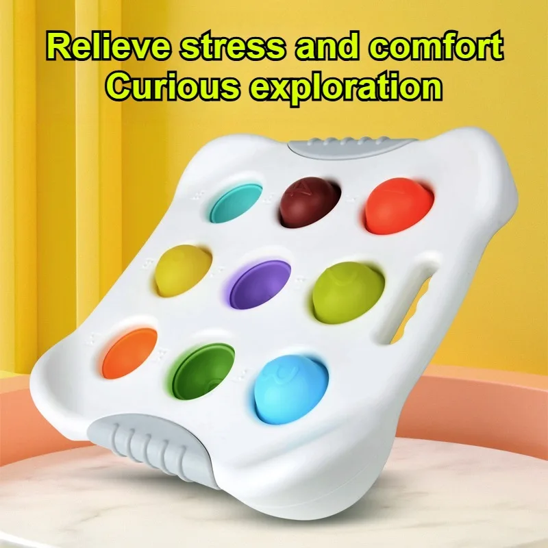 Brinquedo cognitivo colorido infantil, quebra-cabeça de dedo para treinamento, educação precoce, pressão de bolha, placa de prática de música, reconhecimento digital