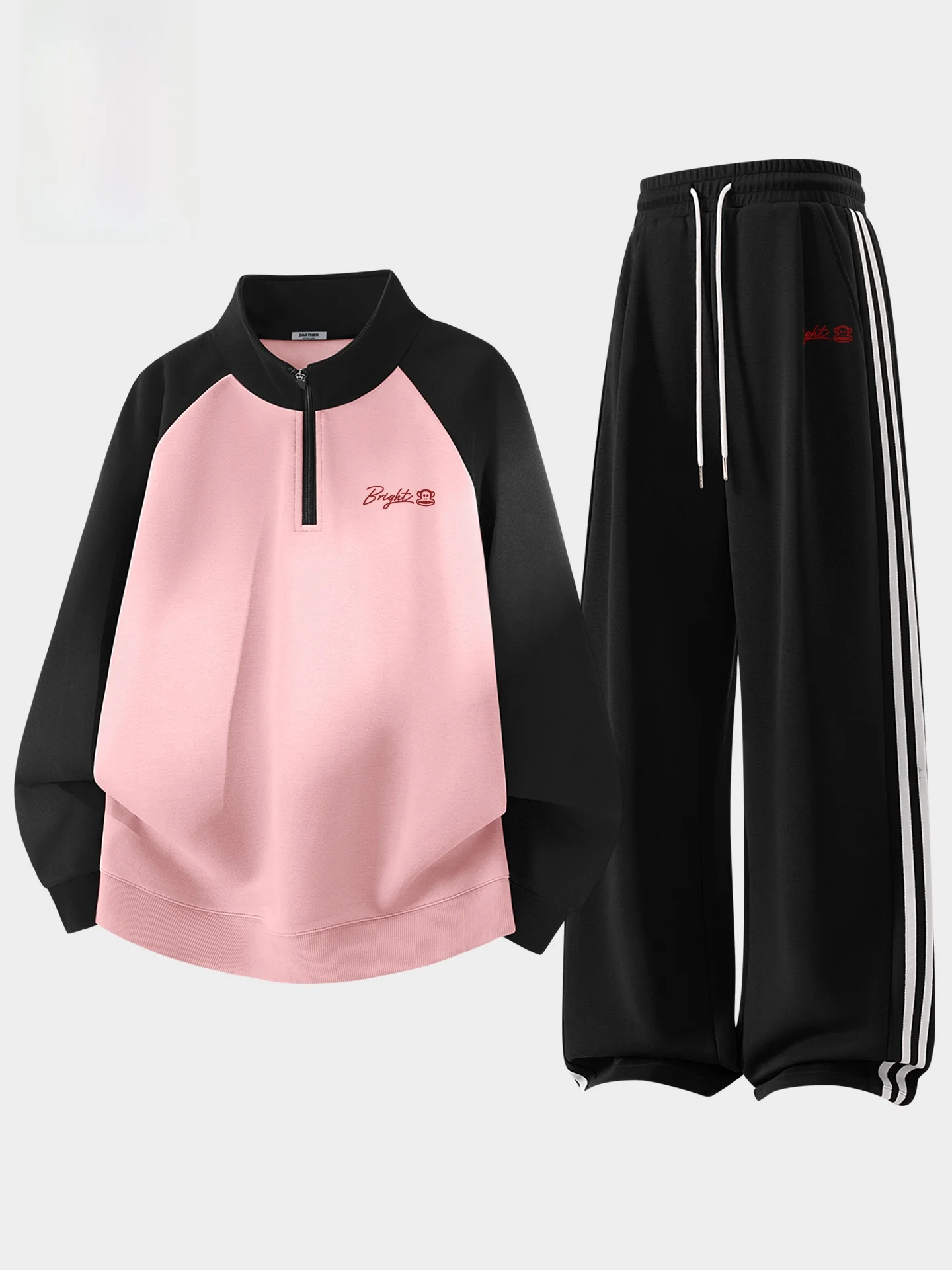 

Monkey Color Blo Hoodie Set for Couples Spring Autumn f Zipper Stand Collar Women's Sle Long Sve Cotton ...