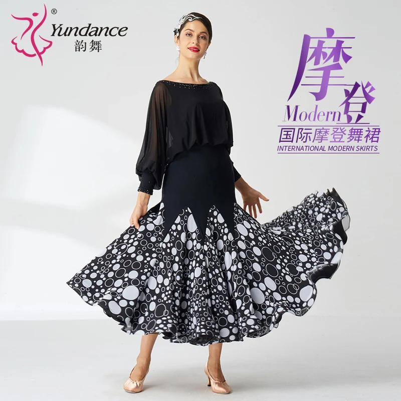 

M-2027 Ballroom Dance Dress Women Mesh Long Dress Waltz Tango Costume Ballroom Practice Dress for Sale