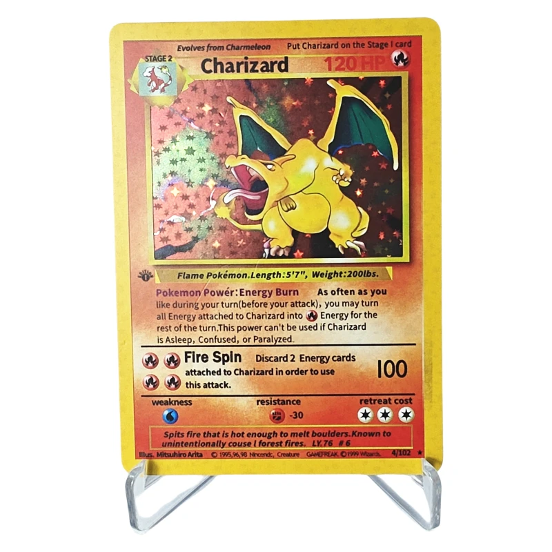 10PCs 1999 POKEMON GAME 1ST EDITION Charizard-Holo Anime Game Collection  Card Toy Gift - AliExpress