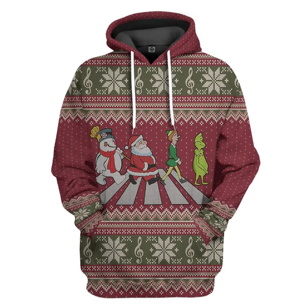 Christmas Men's Casual Sweatshirt Unisex 3d Printed Santa Claus Christmas Tree Printed Hoodie Harajuku Fashion Pullover