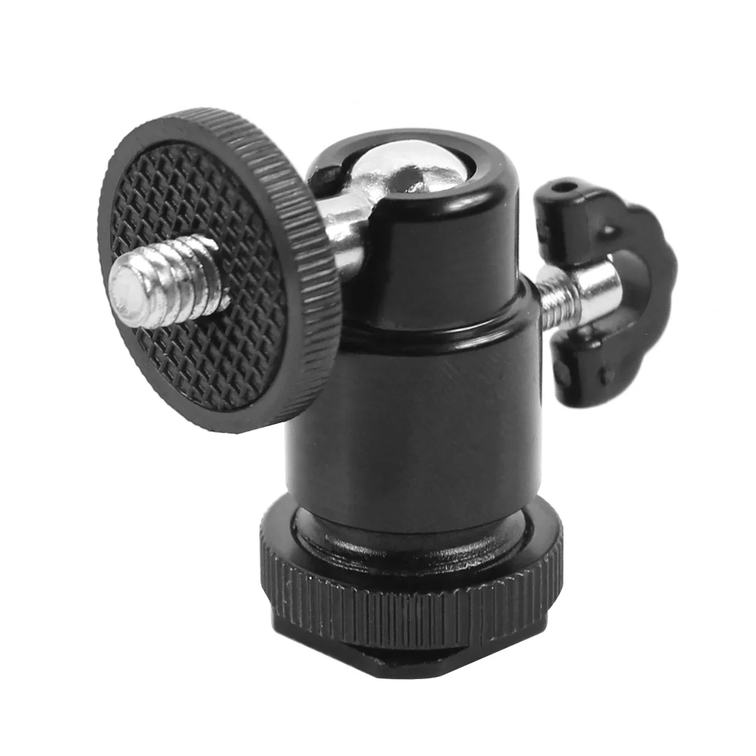 Mini-Metallkugelkopf 360 ° Schwenkbarer Stativ-Kugelkopf mit Cold-Shoe-Halterung, 1/4-Zoll-Schraube, 2,5 kg Tragkraft für DSLR-Kamera, Webcam, Blitz, Vlog-Rig – Detail 11