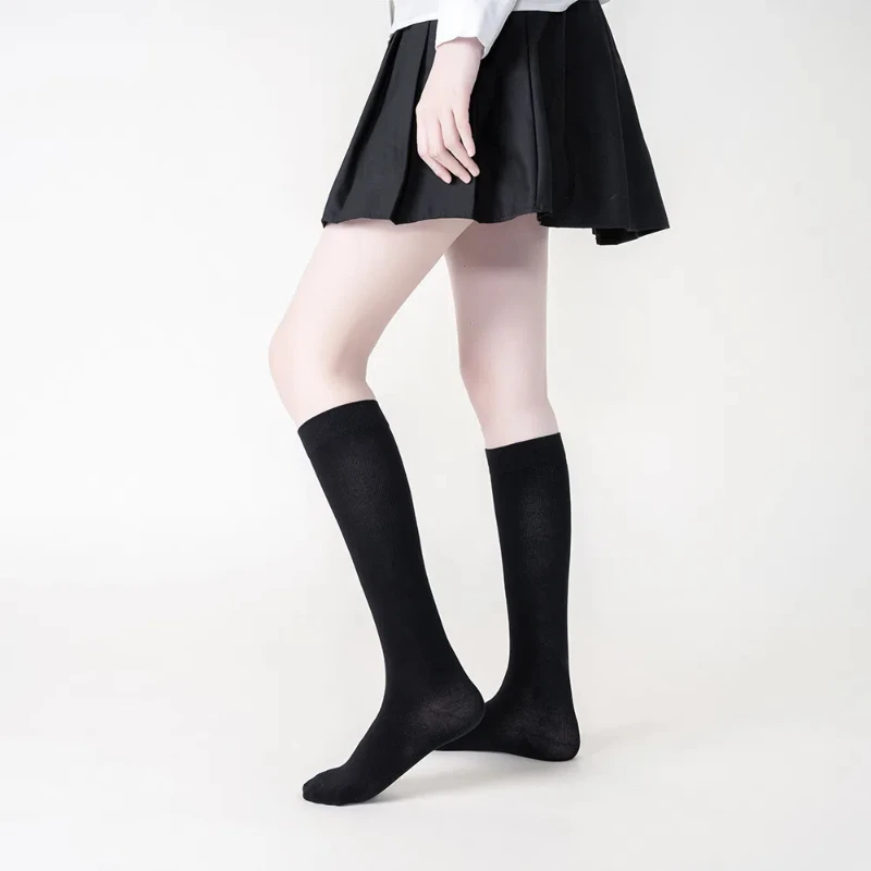 

1Pair knee high stocking with reinforced toe nylon stockings for women over knee long sock girl middle tube silk socks accessory