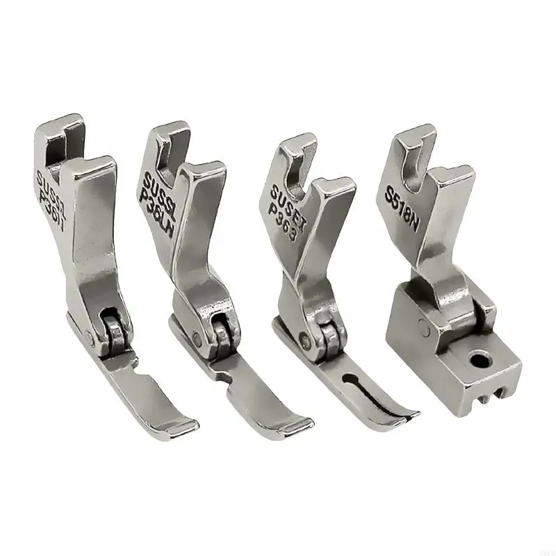 J6PE 4PCS Industrial Sewing Machine Presser Foot High Durability Metal Texture