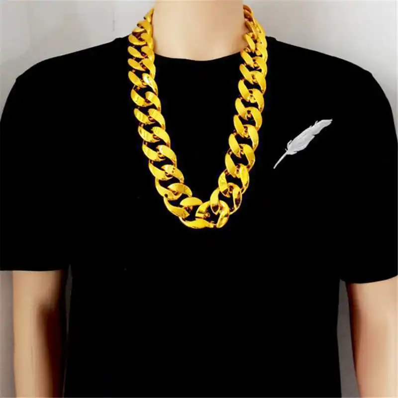 

Men Punk Oversized Large Plastic Link Chain Men's Jewelry Friendship Gifts Hip Hop Gold Color Big Acrylic Chunky Chain Necklace