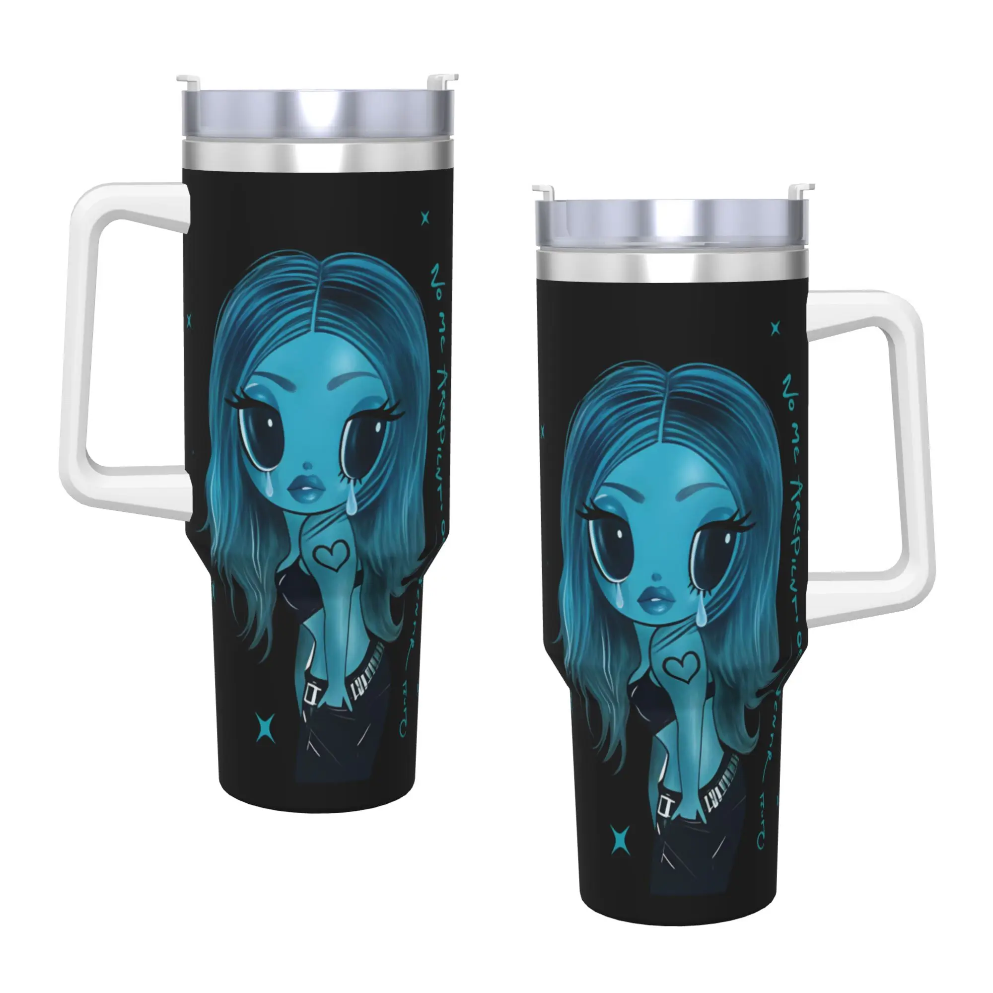 Stainless Steel Tumbler No Me Arrepiento De Sentir Tanto Car Mugs With Straws Karol G Travel Cold and Hot Water Bottle Keep Heat