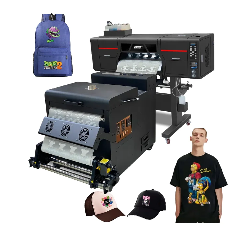 Inkjet T-shirt heat transfer 60cm A1 Dtf Printer Dual  Xp600 Print Heads  with shaker machine