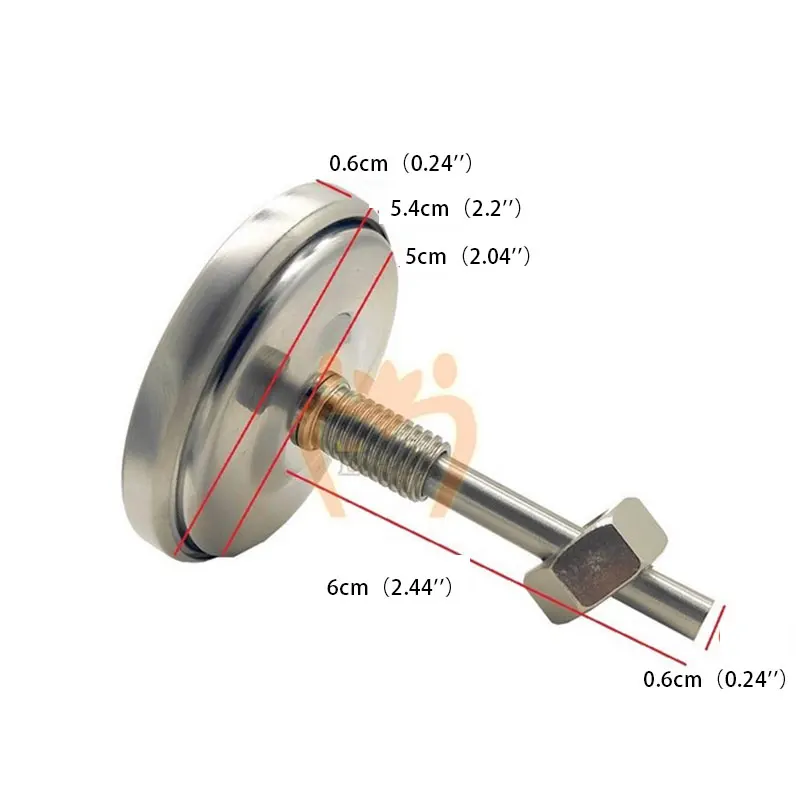 Termómetro bimetálico de acero inoxidable para barbacoa, parrilla, horno, temperatura, fácil lectura 0 ° C-120 ° C Medidor de temperatura para herramientas de cocina de tallo largo