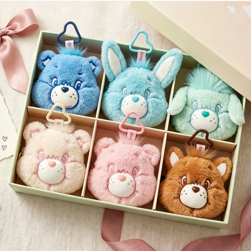 

Care Bears 12cm Plush Coin Purse Lovely Character Doll Earphone Data Cable Storage Bag Adorable Pendant Holiday&Birthday Gift