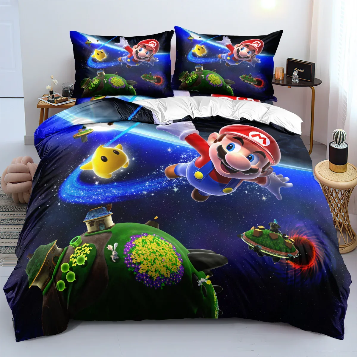 

Mario Duvet Cover Sets Anime Bedding Set Bed Cover Kids Adult Quilt Cover Pillowcase Gifts Bedroom Decor