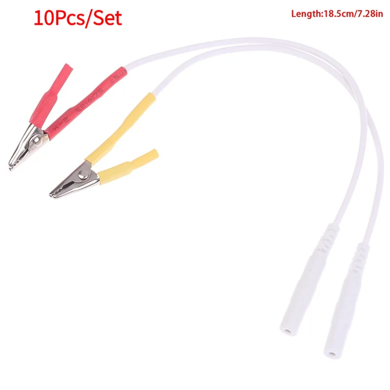 10Pcs Tens/Ems Tieline Alligator Clip Cable Wire Electrode Accessories For Hwato SDZ-II Electronic Acupuncture2mm Pin Type Cable