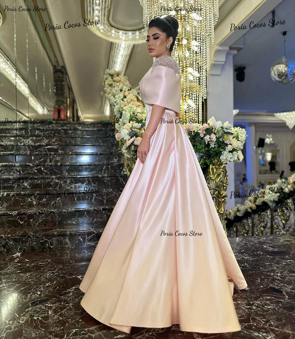 Customized Exquisite Sheath Prom Gown Satin Patchwork High Pleat Evening Party Dresses Maxi فساتين السهرة 2023 جديده Banquet