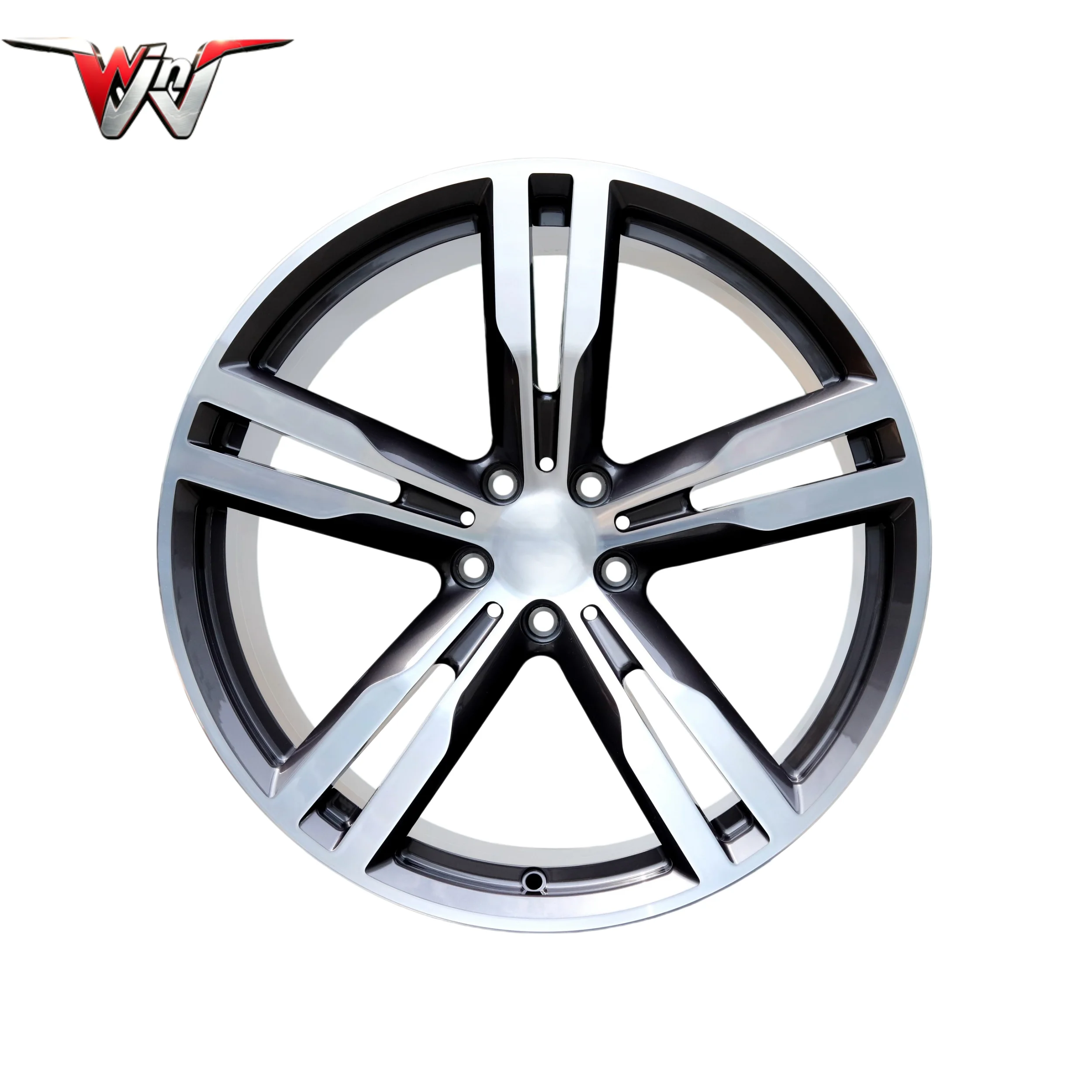 Flow Forming Five Spoke Polished Aluminum Alloy Wheel Hub Custom PCD ET Precision Machining Auto Rim