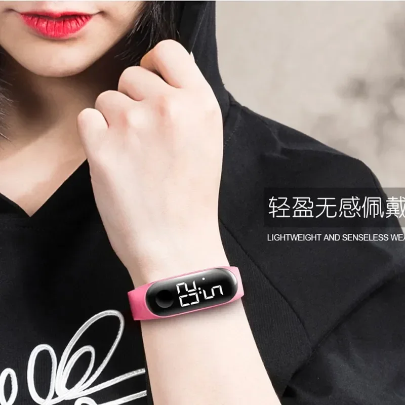 Sports Watch Red LED Screen Children Outdoor Women Sports Electronic Watch Men Silicone Strap Wirstwatch Student Clock Relogio