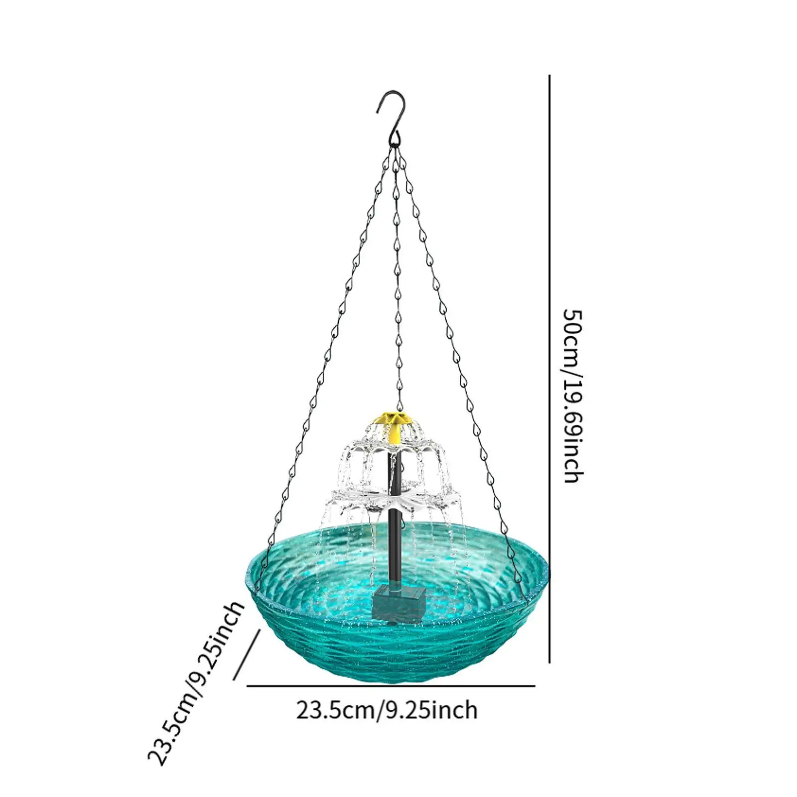 

Solar Bird Bath Courtyard Lawn Patio Deck 9.25inchx9.25inchx19.69inch Solar