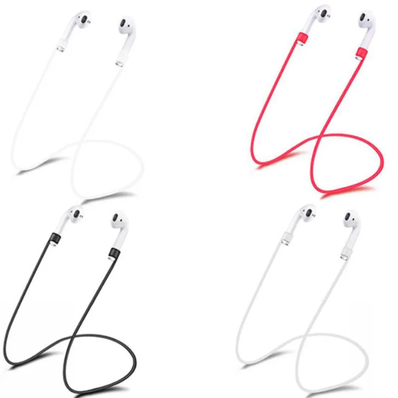 실리콘 이어폰 로프 홀더 애플 아이폰 X 8 7 AirPods 무선 블루투스 헤드폰 넥 스트랩 코드 문자열에 대 한 안티-분실 케이블