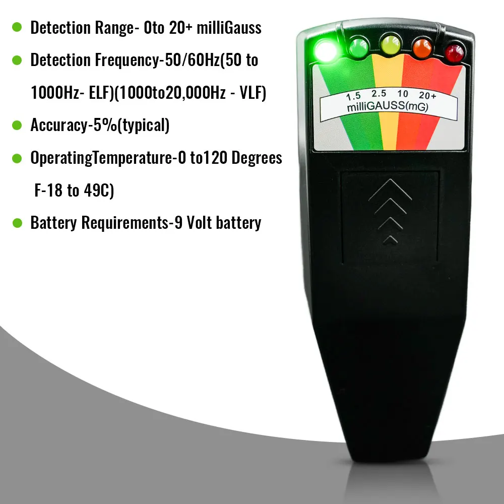 5-LED EMF Meter Magnetic Field Detector Ghost Hunting Paranormal Equipment Tester Portable Counter Professional EMF Meter Tester