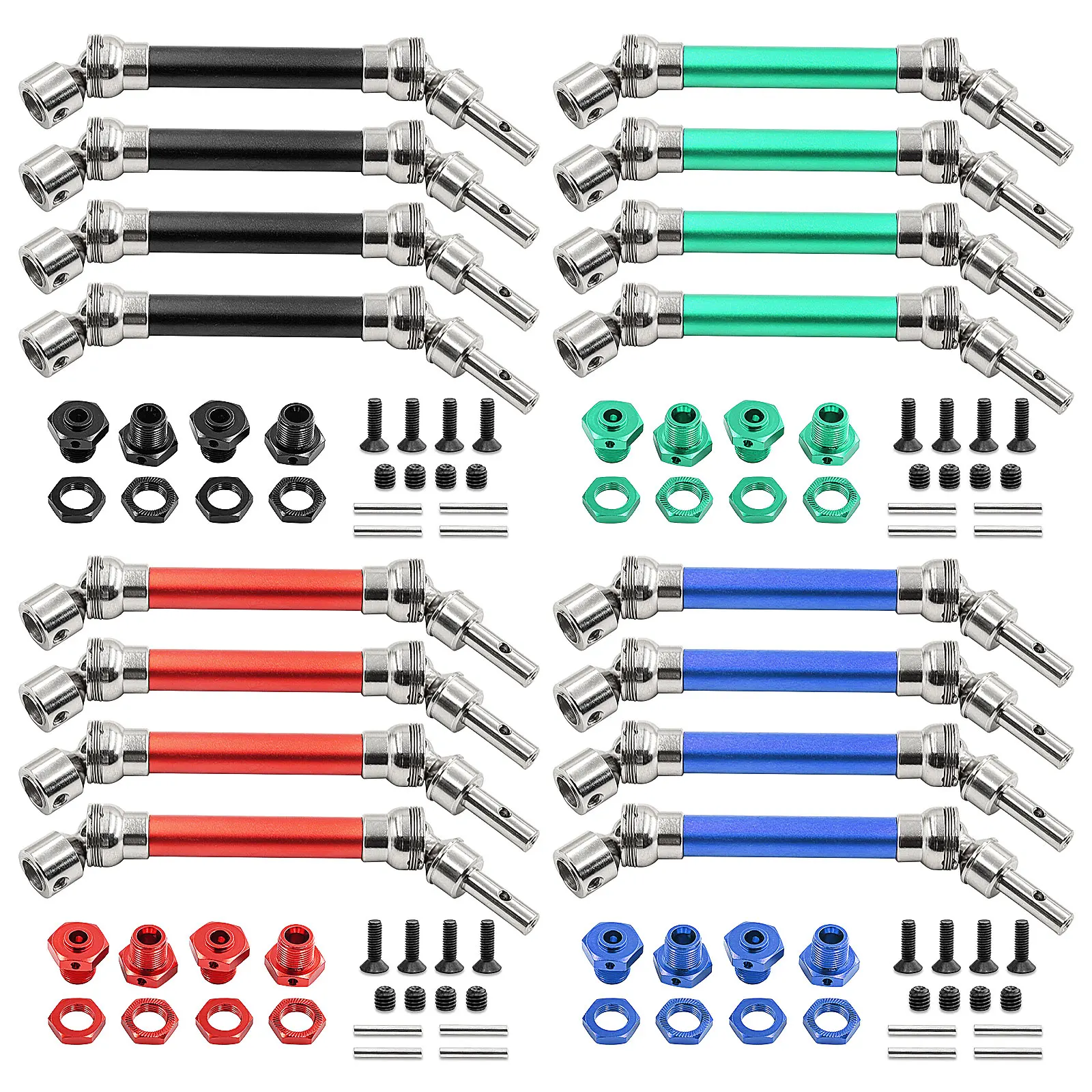 

4 шт. передние/задние универсальные шарниры CVD из алюминиевого сплава с болтами и 45 # Концы из закаленной стали для детали обновления ARRMA 1/8 Typhon 3S BLX