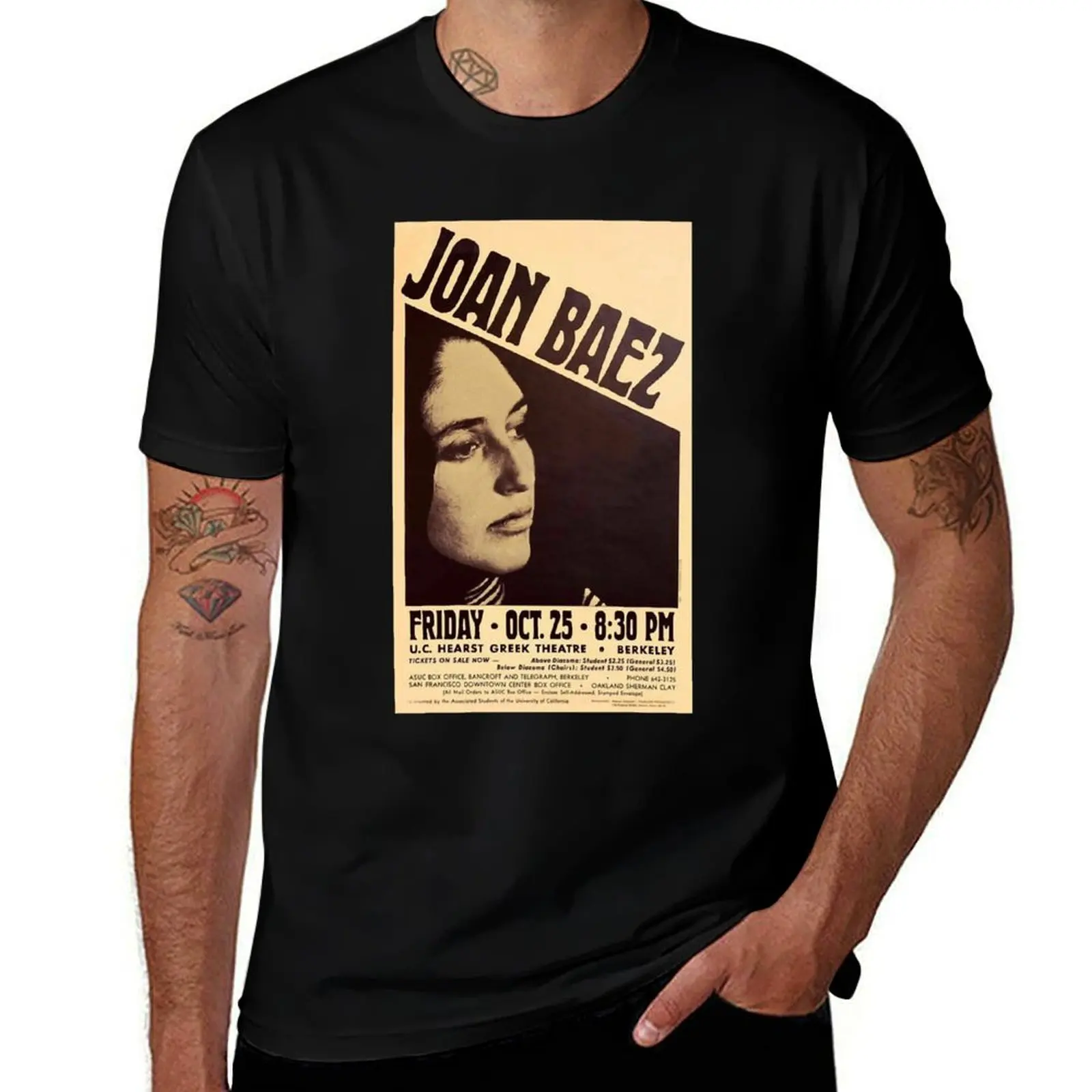 

Special Present Vintage Joan Baez Concert Gift Movie Fans T-Shirt Large Size Basic Casual T-Shirt