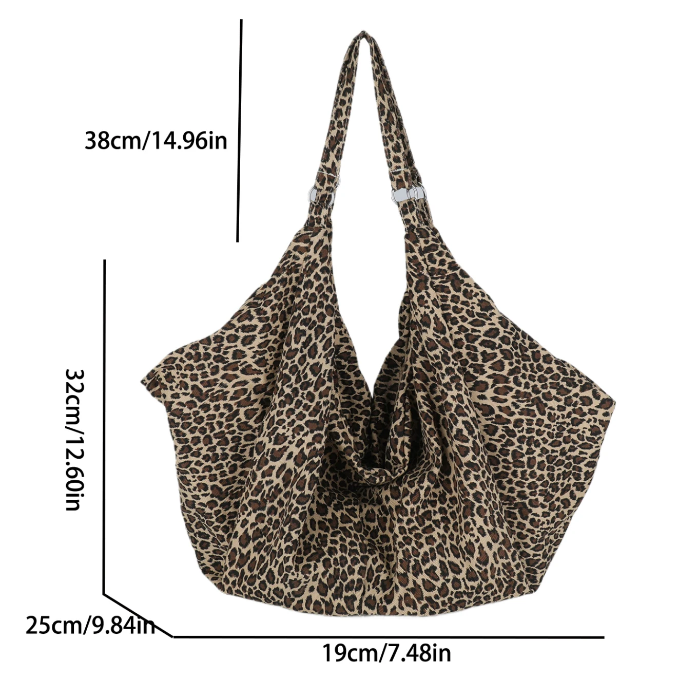 Oversize Large Capactiy Storage Shopping Bag Fashion Women Shoulder Bag Vintage Leopard Nylon Handbag Tote Simple Shopper Bag