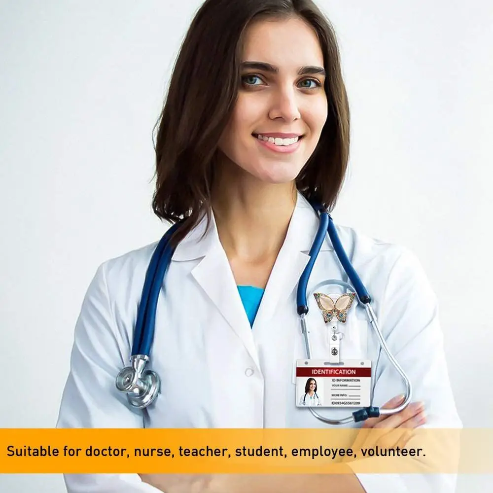 

Милый слон, нагрудная карта, хрустальные зажимы для рабочих карт, выдвижная катушка для бейджа, зажимы для удостоверения личности, зажим для бейджа медсестры, держатель для бейджа в больнице