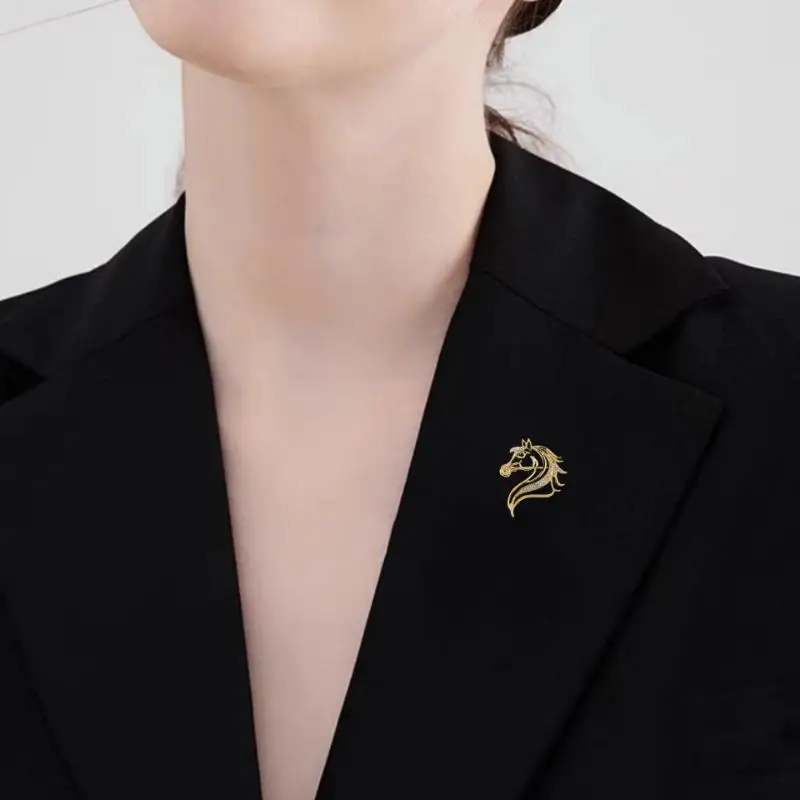 Classy Horse-inspired Hollow Brooch, Multipurpose Fashion Pin, Stylish Clothing Ornament, Impressive Gift