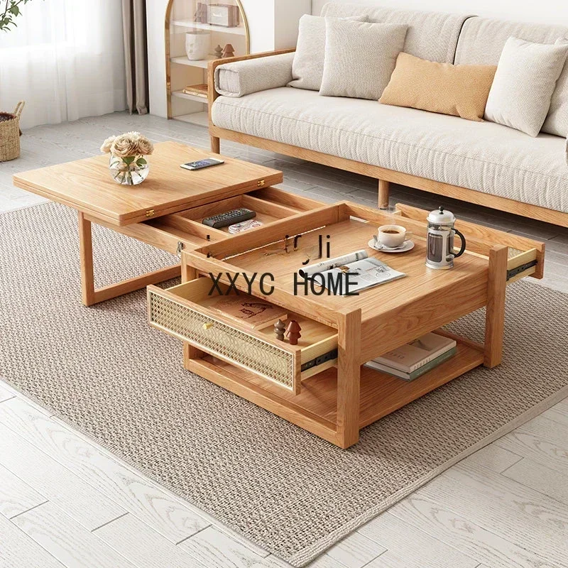 

Подъемный журнальный столик в японском стиле, простой журнальный столик, комбинация чайного столика из цельного дерева