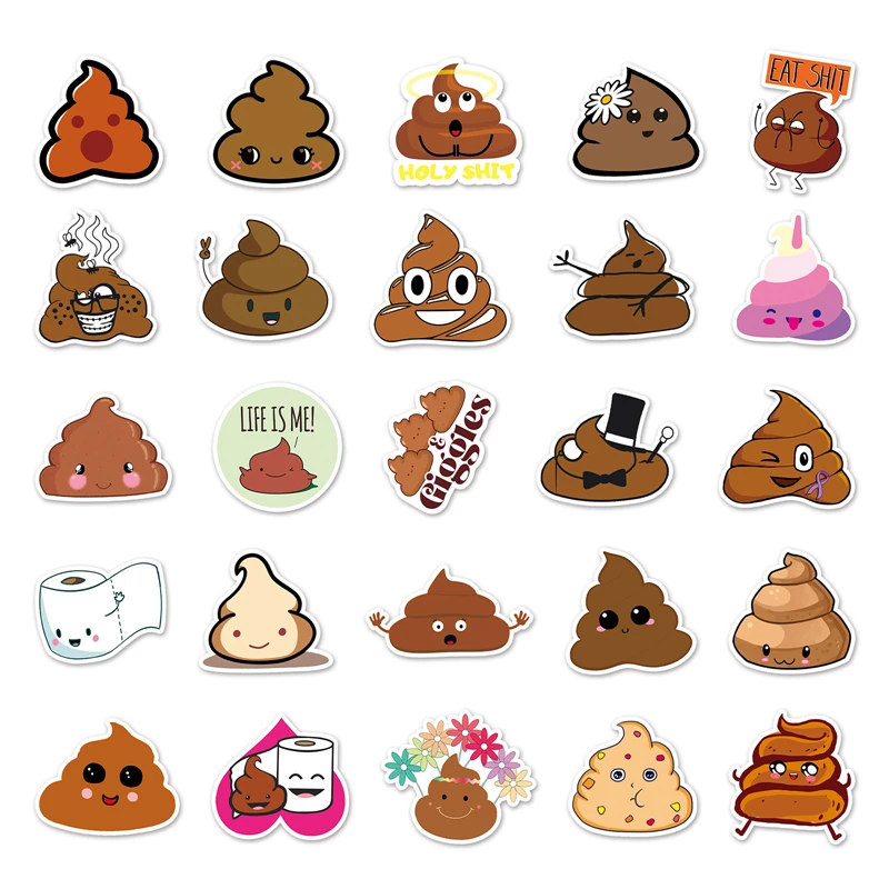 50pcs Poop Meme Stickers decal scrapbooking diy home decoration phone laptop waterproof cartoon accessories