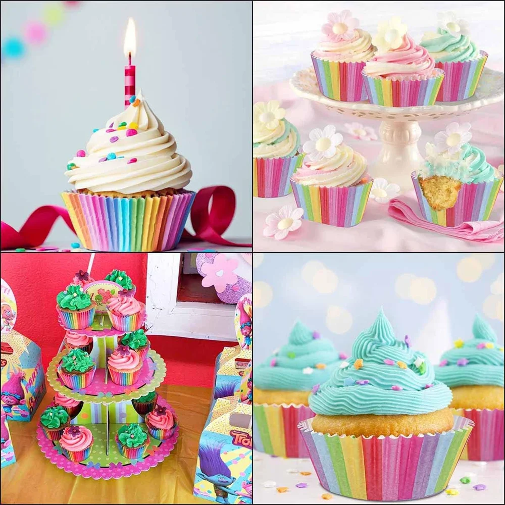 200 Stück Cupcake-Förmchen Antihaft-Backpapier Muffin-Kuchen-Verpackungspapier Geriffelte Muffinförmchen DIY Hochzeit Party Backzubehör – Detail 6