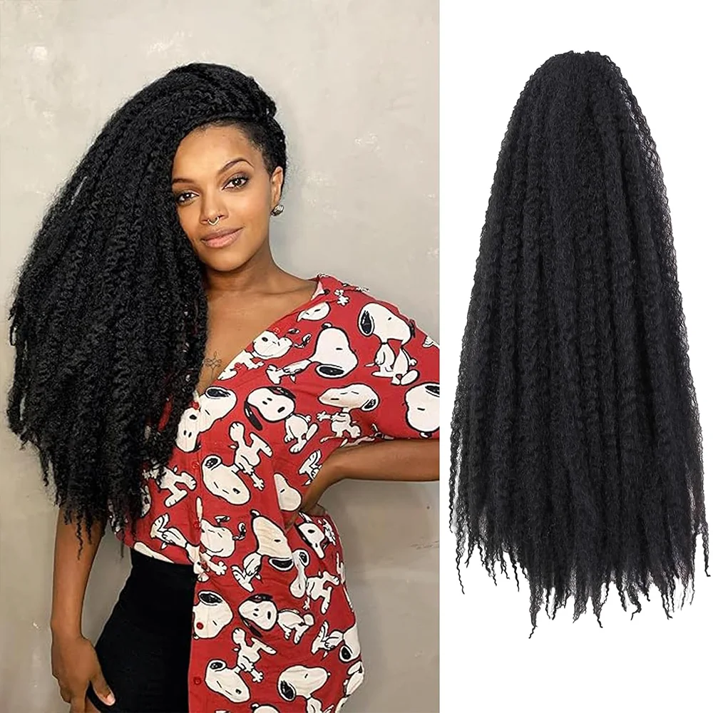 Marley Hair Crochet Braids Afro Kinky Synthetic Cuban Twist Marley Hair For Twists Braiding Hair Extensions Or Crochet Twist