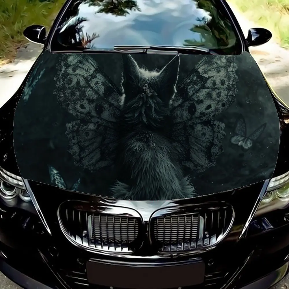 Night - Dark Hidden Fox car hood stickers, waterproof self-adhesive, scratch resistant, easy to stick, durable car PVC stickers,