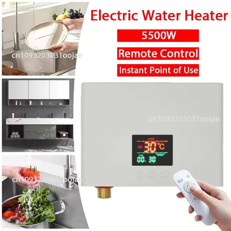 

220V Instant Water Heater 5500W Wall-Mounted Electric Heaters for Bathroom Hot Water Shower and Home Kitchen Heating accessories