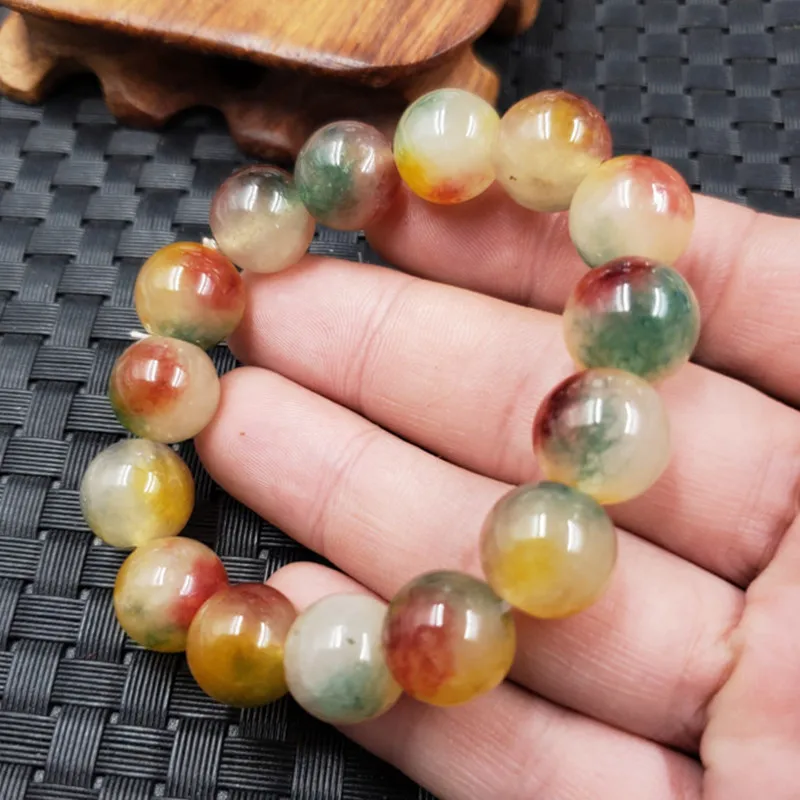 colored quartzite 12mm round bead jade jadeite bracelet