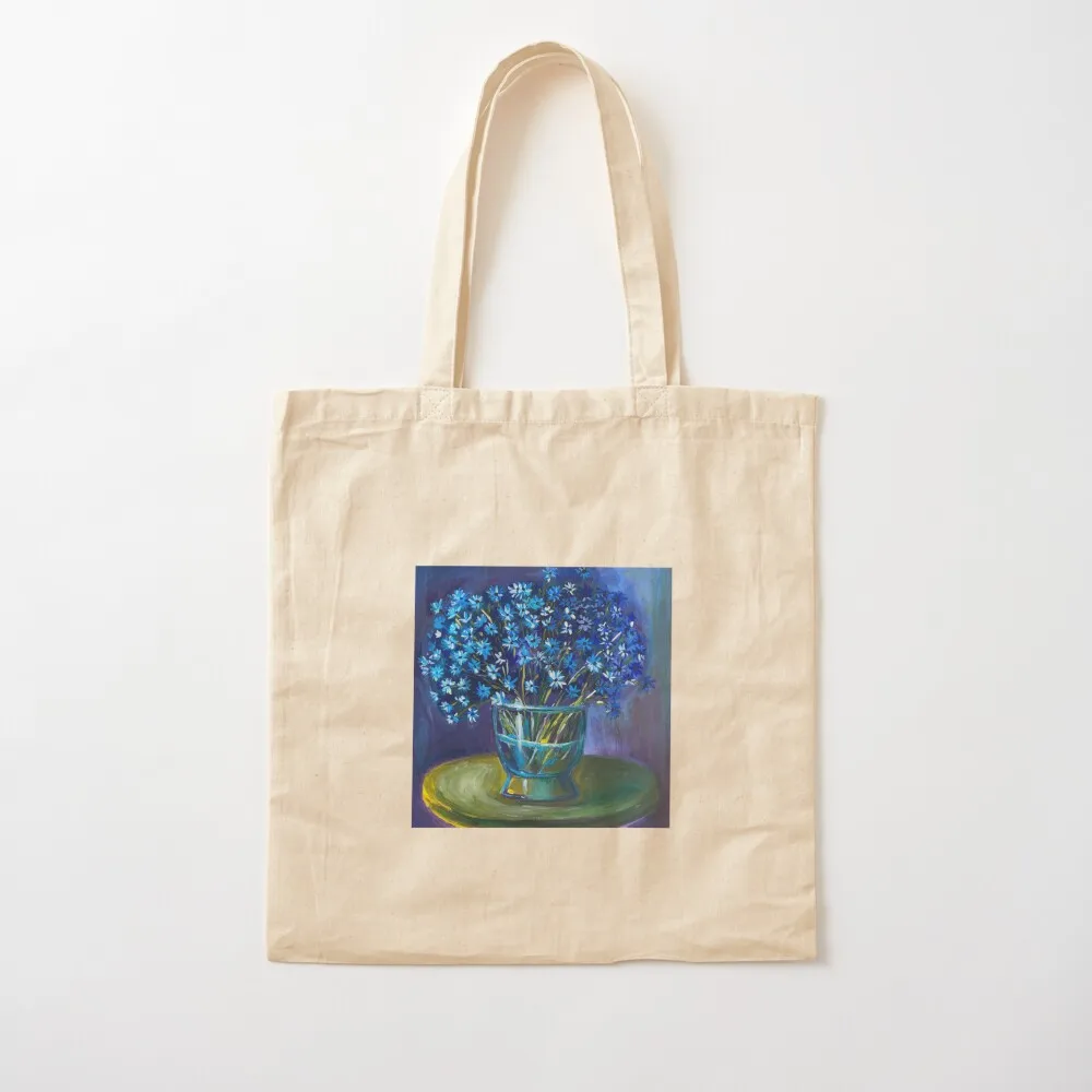

Blue Flowers in a Vase Tote Bag bags luxury women bags woman 2025 hand bag ladies Canvas Tote Bag