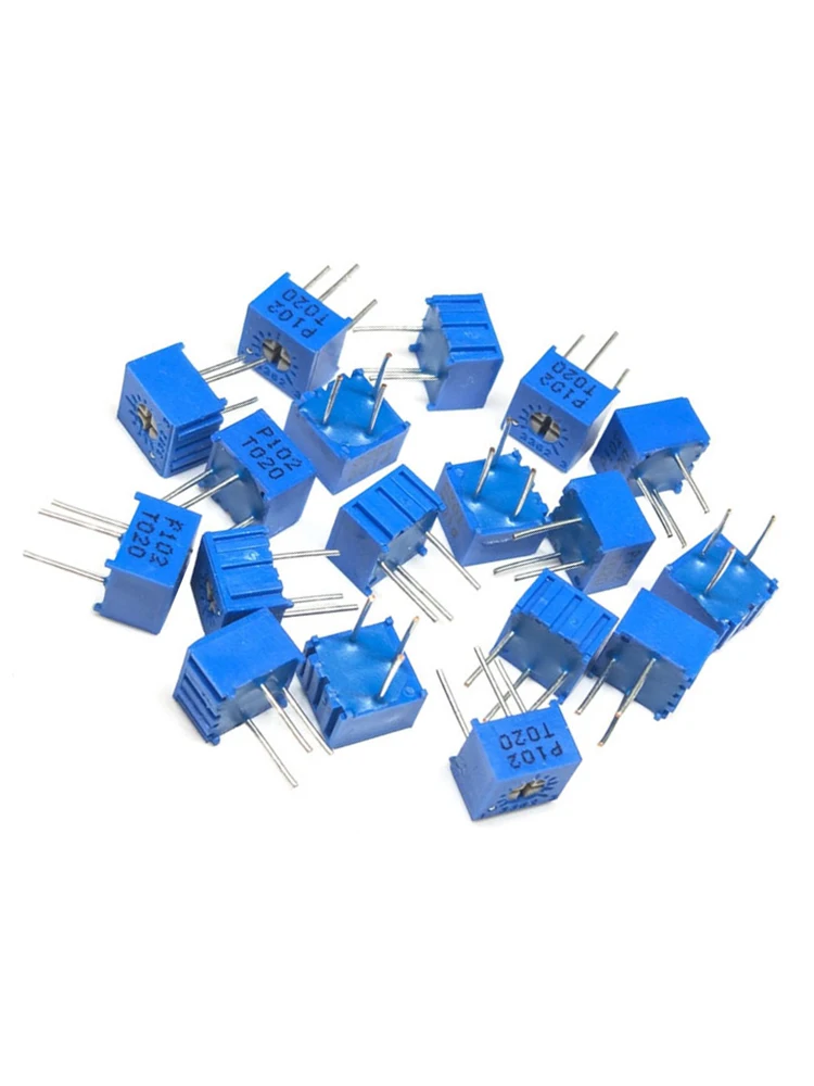 10PCS 3362P potentiometer precision adjustable resistor straight insertion vertical 1M/5K/500K/2K/20K/200K/100R/10K/50K/1M/2M