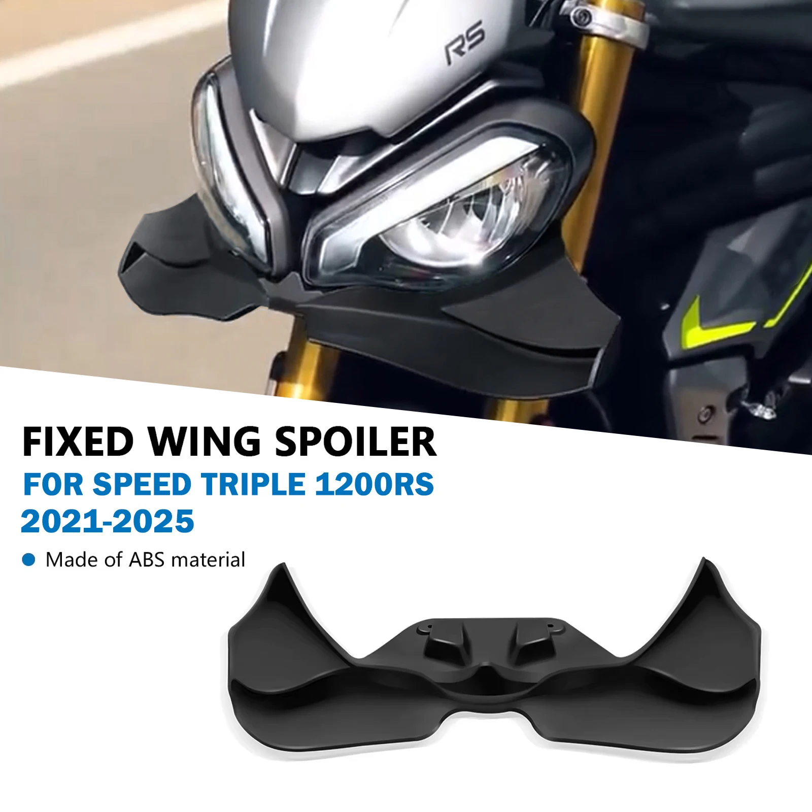 

For Motorcycle Aerodynamic Wing Front Spoiler Downforce Frontal Spoilers Winglet Speed Triple 1200RS 2024 2025 1200rs 2021-2025