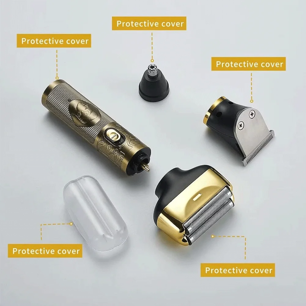 Electric Reciprocating Shaver Triple-Function Hammer Beard Trimmer Retro Copper Hair Clippers Nose Hair Trimmer Razor