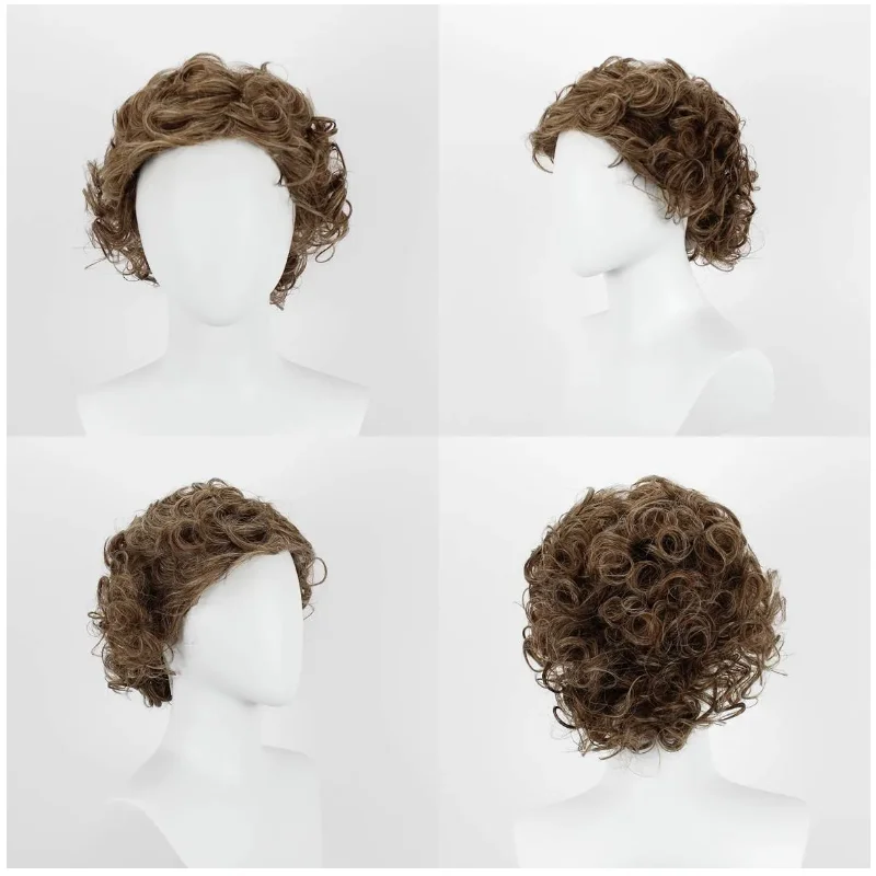 

Женский короткий волнистый коричневый парик Женские повседневные парики из волос