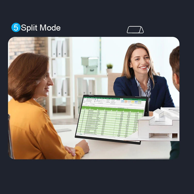 2025 Прямая продажа с фабрики, двойной 16-дюймовый складной сложенный экран, ЖК-панель, портативный удлинитель монитора для ноутбука