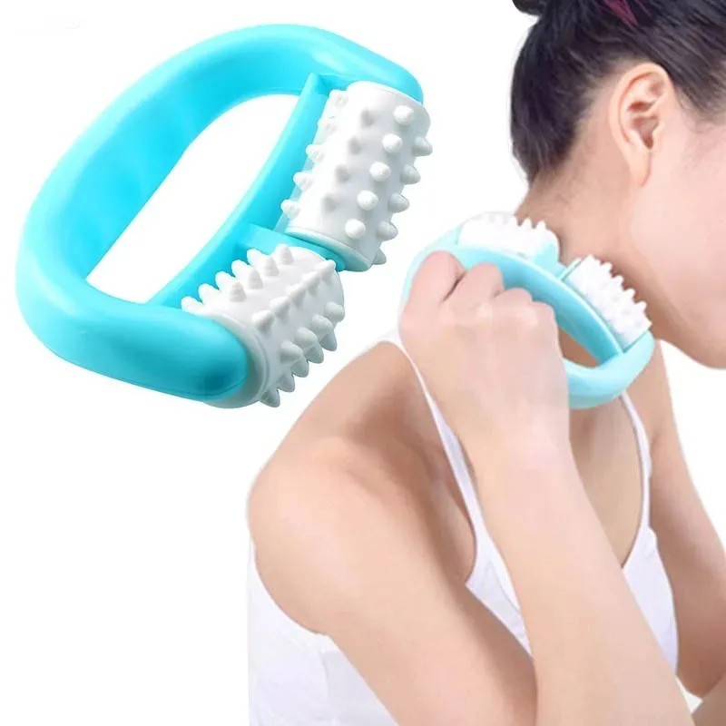Plastic massager, plastic manual roller, double wheel round handle massager
