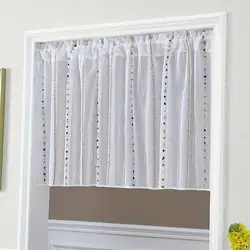 Colorful Striped Tufted Beanie Short Curtain Vertical Stripe Sheer Voile For Bedroom Office Kitchen Cafe Study Home Decor