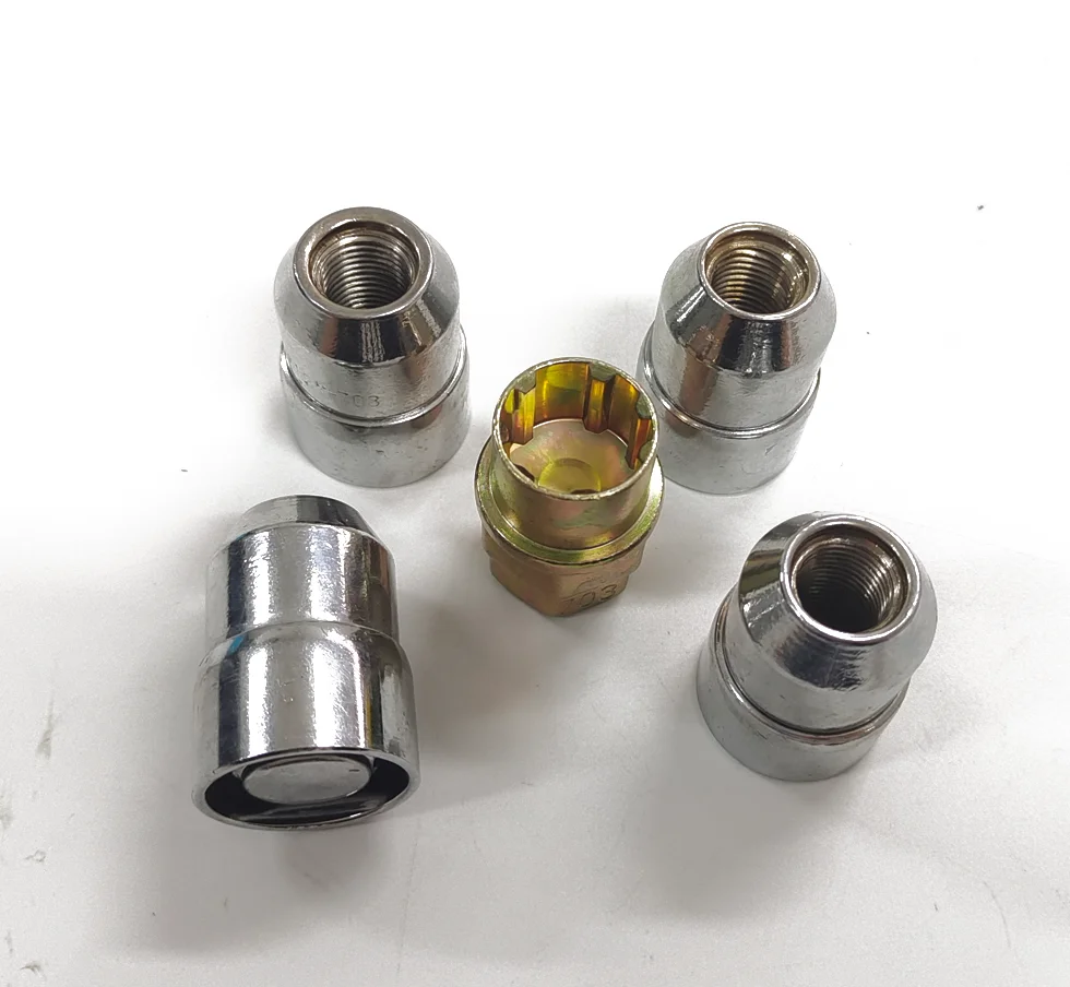 Car Wheel Lock Lug Nuts M12x1.5/1.25 Tire Wheel Lock Anti-Theft Screw Lug Nuts Iron Accessories Easy Installation