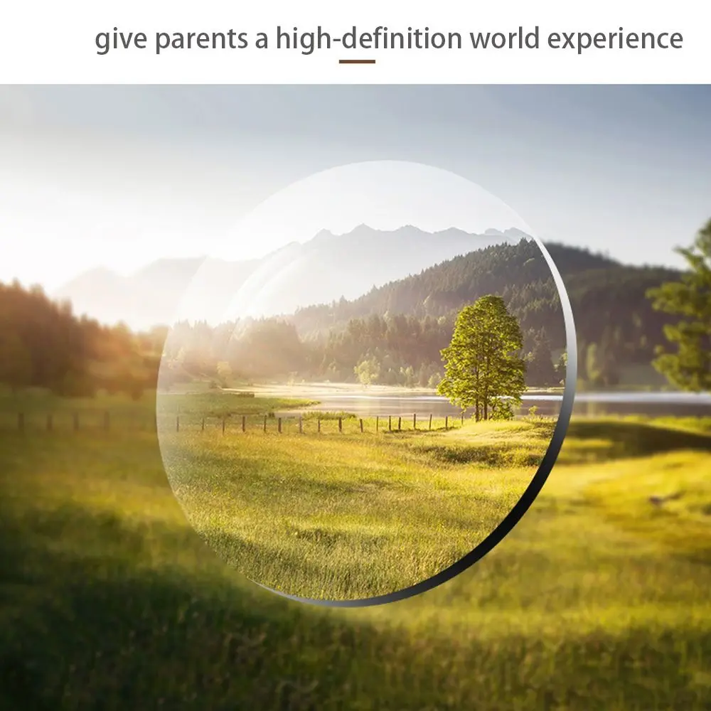 Vision Care Reading Glasses Round Frame Hyperopia Anti-Blue Light Glasses Ultra Light Resin Spring Leg Optical Frame Eyewear