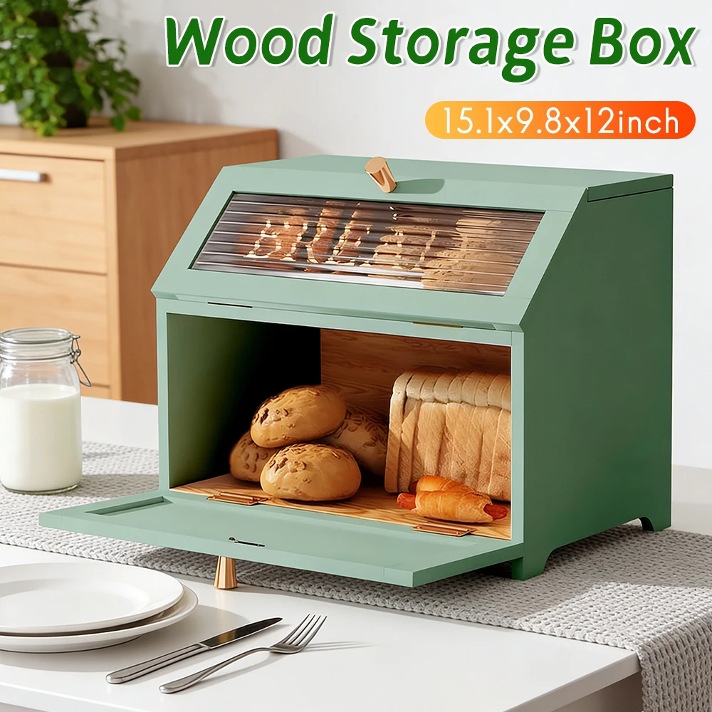 

Деревянная бамбуковая хлебница для кухонной столешницы – вместительный контейнер для хранения хлеба в стиле фермерского дома с окном, подставка для хлеба